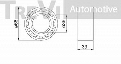 TREVI AUTOMOTIVE wb1742 -  Комплект подшипника ступицы колеса
